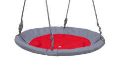 Качели Гнездо Sportova круглые до 100 кг, Оксфорд, 80 см диаметр (Цвет: серый - красный), металлический каркас