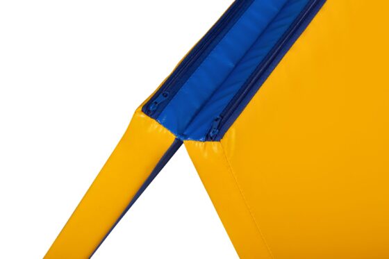Мат складной 2 секции Sportova, 100х100х6 см, синий-желтый