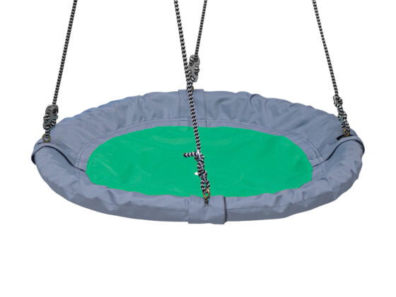 Качели Гнездо Sportova круглые до 100 кг, Оксфорд, 80 см диаметр (Цвет: серый - зелёный), металлический каркас
