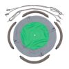 Качели Гнездо Sportova круглые до 100 кг, Оксфорд, 80 см диаметр (Цвет: серый - зелёный), металлический каркас